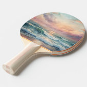 Majestic Ocean Sunset Waves Watercolor Coastal 卓球ラケット (正面アングル)