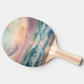 Majestic Ocean Sunset Waves Watercolor Coastal 卓球ラケット (横)