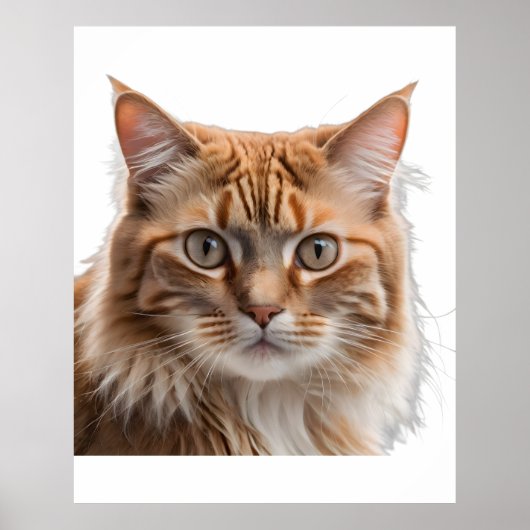 Majestic Orange Tabby Cat Portrait ポスター (正面)