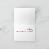 Majestic Orca Orange Ocean Sunset Birthday Card カード (内部)