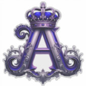 Majestic Ornate Letter A with Crown シール (正面)