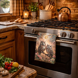 Majestic Owl Design キッチンタオル