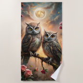 Majestic Owl Design ビーチタオル (正面)