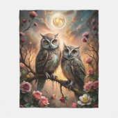Majestic Owl Design フリースブランケット (正面)