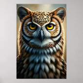 Majestic Owl Portrait Wall Art ポスター (正面)