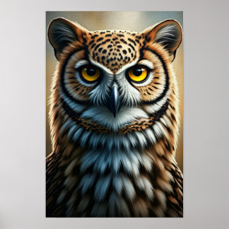 Majestic Owl Portrait Wall Art ポスター