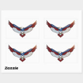 Majestic Patriotic Flying Bald Eagle – American 長方形シール (シート)