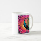Majestic Peacock Design コーヒーマグカップ (正面右)