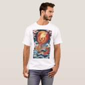 Majestic Phoenix Rising - Japanese Fantasy Art Tシャツ (正面フル)
