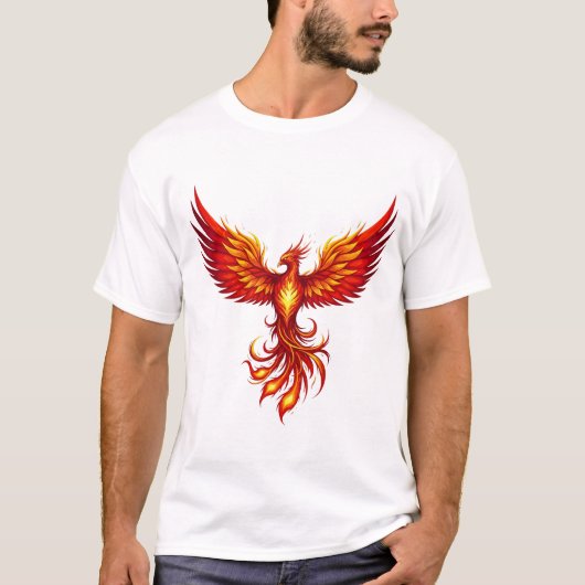 Majestic Phoenix T-Shirt – Fiery Rebirth Mythical  Tシャツ (正面)