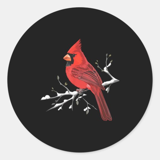 Majestic Red Cardinal Birdwatching Birdwatcher Bir ラウンドシール (正面)