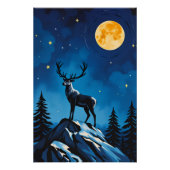 Majestic Reindeer by Moonlight Poster ポスター (正面)