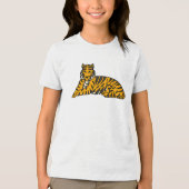 Majestic Rest- Hand Drawn Tiger Illustration トライブレンドＴシャツ (正面)
