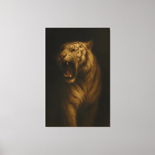 Majestic Roaring White Tiger – Fine Art Canvas キャンバスプリント (正面)