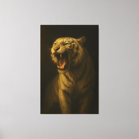 Majestic Roaring White Tiger – Fine Art Premium Ca キャンバスプリント (正面)