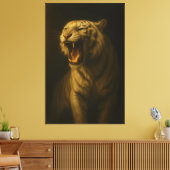 Majestic Roaring White Tiger – Fine Art Premium Ca キャンバスプリント (インサイチュ (リビング))