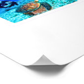 Majestic Sea Turtle and Scuba Diver - Ocean Advent ポスター (角)