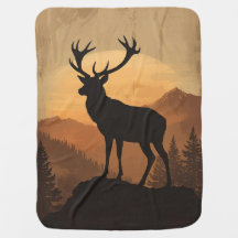 Majestic Stag Deer Silhouette at Sunset