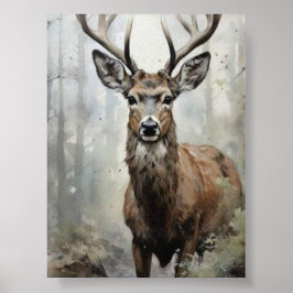 Majestic Stag in the Mist ポスター