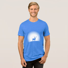 Majestic Stag Silhouette Under Lunar Light トライブレンドＴシャツ