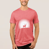 Majestic Stag Silhouette Under Lunar Light トライブレンドＴシャツ (正面)