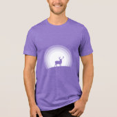 Majestic Stag Silhouette Under Lunar Light トライブレンドＴシャツ (正面)