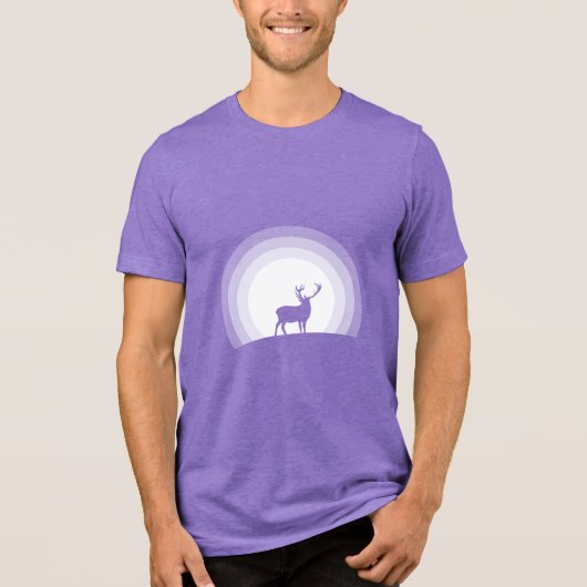 Majestic Stag Silhouette Under Lunar Light トライブレンドTシャツ (正面)