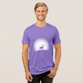 Majestic Stag Silhouette Under Lunar Light トライブレンドTシャツ (正面全面)
