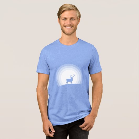 Majestic Stag Silhouette Under Lunar Light トライブレンドＴシャツ (正面全面)