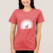 Majestic Stag Silhouette Under Lunar Light トライブレンドTシャツ (正面)
