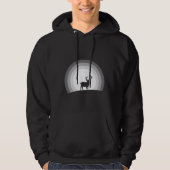 Majestic Stag Silhouette Under Lunar Light パーカ (正面)