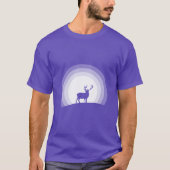 Majestic Stag Silhouette Under Lunar Light Tシャツ (正面)