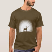 Majestic Stag Silhouette Under Lunar Light Tシャツ (正面)