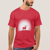 Majestic Stag Silhouette Under Lunar Light Tシャツ (正面)