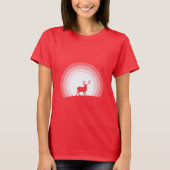 Majestic Stag Silhouette Under Lunar Light Tシャツ (正面)
