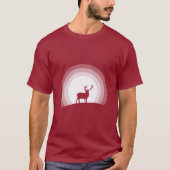 Majestic Stag Silhouette Under Lunar Light Tシャツ (正面)