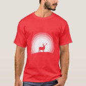 Majestic Stag Silhouette Under Lunar Light Tシャツ (正面)
