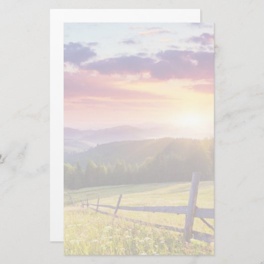 Majestic sunset in the mountains 便箋 (正面/裏面)