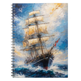 Majestic Tall Ship at Sea – Impressionist Nautical ノートブック