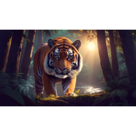 Majestic Tiger In Forest プリントバックパック
