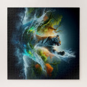 Majestic Tiger Splash Fantasy Wildlife Nature ジグソーパズル (横)