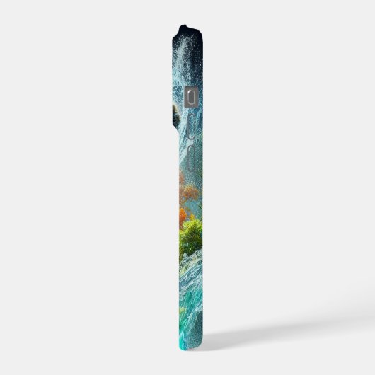 Majestic Tiger Splash Fantasy Wildlife Nature iPhoneケース (左側面)