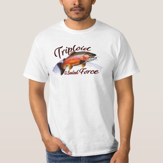 Majestic Triploid Rainbow Trout "A Scaled Force" Tシャツ (正面)