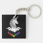 Majestic Unicorn Illustration Art キーホルダー (裏面)