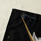 Majestic Unicorn Night Sky Fantasy Art ビーチタオル (インサイチュ)