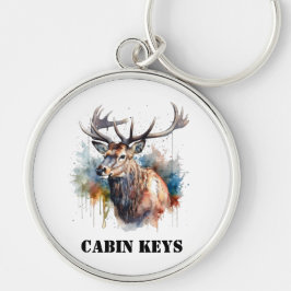 Majestic Watercolor Elk Portrait, custom  キーホルダー