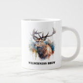Majestic Watercolor Elk Portrait, custom ジャンボコーヒーマグカップ (右)