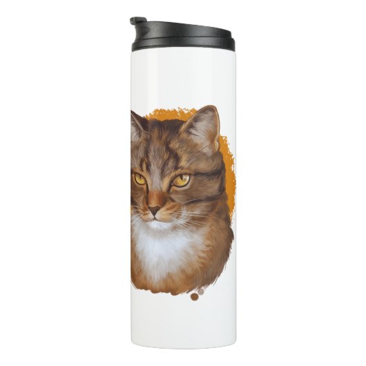 Majestic Whiskers — Golden Gaze Cat Portrait タンブラー (回転右)