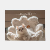 Majestic white cat ドアマット (正面)