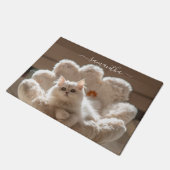 Majestic white cat ドアマット (アングル)